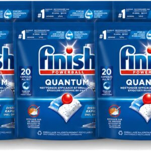 6 x Finish - Vaatwasmiddel - Quantum Vaatwastabletten Regular - Diepe Reiniging - 20 capsules - Voordeelverpakking - 6 stuks (8721643139873)