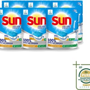 6 x Sun All-in-1 - Eco Label - Vaatwastabletten - 78 Tabletten - Vaatwastabletten - Milieuvriendelijke Vaatwas - Eco Label - Vaatwasser Tabletten - Vet Verwijderen (8721643056897)
