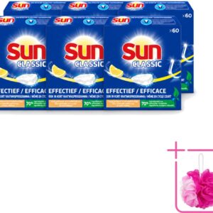 6 x Sun Classic - Vaatwastabletten - Voordeelverpakking - Citroen - 60 Tabletten - Bulkverpakking - Vaatwastabletten - Citroengeur (8721643078776)