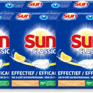 6 x Sun Classic - Vaatwastabletten - Voordeelverpakking - Citroen - 60 Tabletten - Voordeelverpakking - 6 stuks (8721643013166)