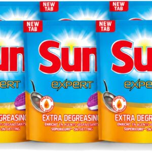 6 x Sun Expert - All-in-1 - Vaatwastabletten - Extra Ontvettend - 75 Tabletten - Voordeelverpakking - 6 stuks (8721643013135)