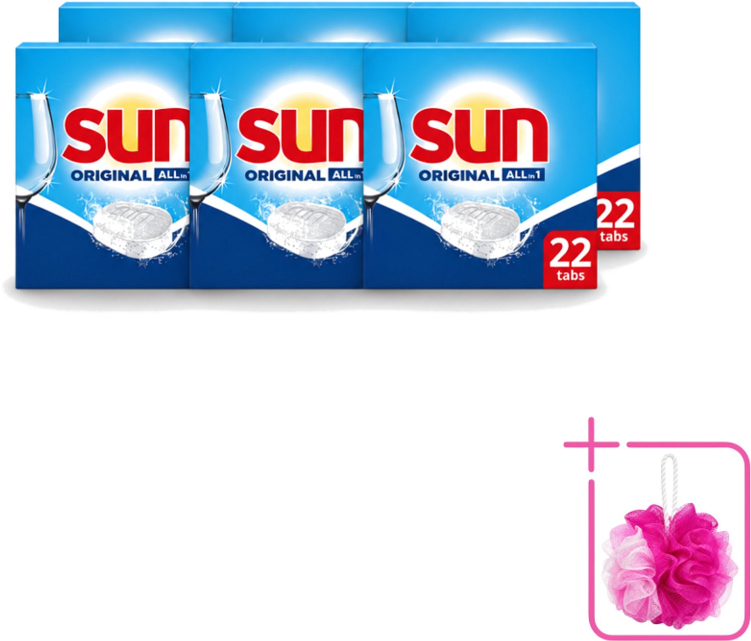 6 x Sun - Vaatwastabletten - All-in-1 Original - 22 tabletten - Bulkverpakking - Vaatwastabletten - Vaatwassen (8721643118731)