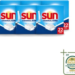 6 x Sun - Vaatwastabletten - All-in-1 Original - 22 tabletten - Vaatwastabletten - Vaatwassen - Reiniging - Glans - Spoelglans (8721643110124)
