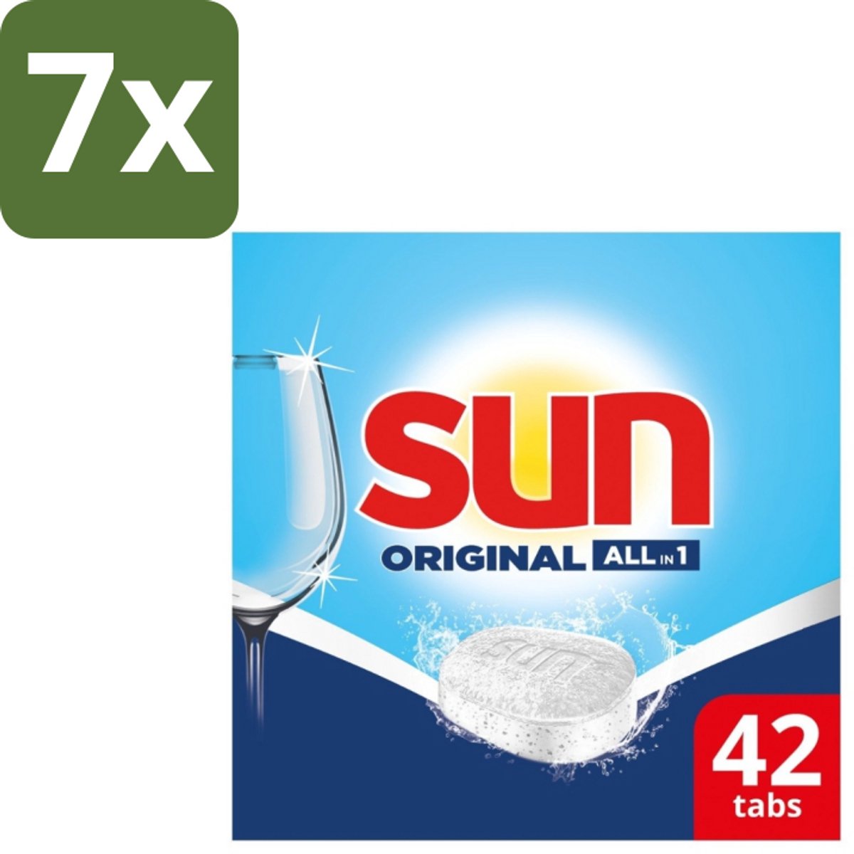 7 x Sun - Vaatwastabletten - Original - 42 tabletten - Vaatwastabletten - Vaatwasser - Reiniging - Vaatwastablet - Vaatwasser Tablet (8721418706545)