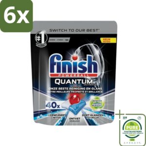 Finish Powerball - Quantum Ultimate - Vaatwastabletten - Ontvetter - 40 Tabletten - Voordeelverpakking - 6 stuks - Vaatwastabletten - Afwasmiddel (8017551608366)