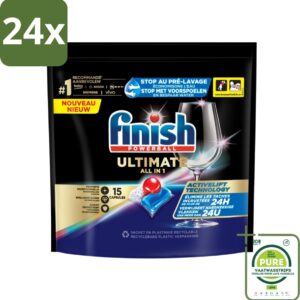 Finish Powerball - Ultimate All in 1 - Vaatwastabletten - Activelift - 15 Capsules - Voordeelverpakking - 24 stuks - Vaatwastabletten - Vaatwassertabletten (8017551655247)