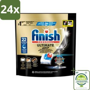 Finish - Vaatwasmiddel - Ultimate Plus Vaatwastabletten Regular - Krachtige Alles-in-1 Reiniging - 22 capsules - Voordeelverpakking - 24 stuks - Vaatwastabletten - Vaatwascapsules (8087061453176)