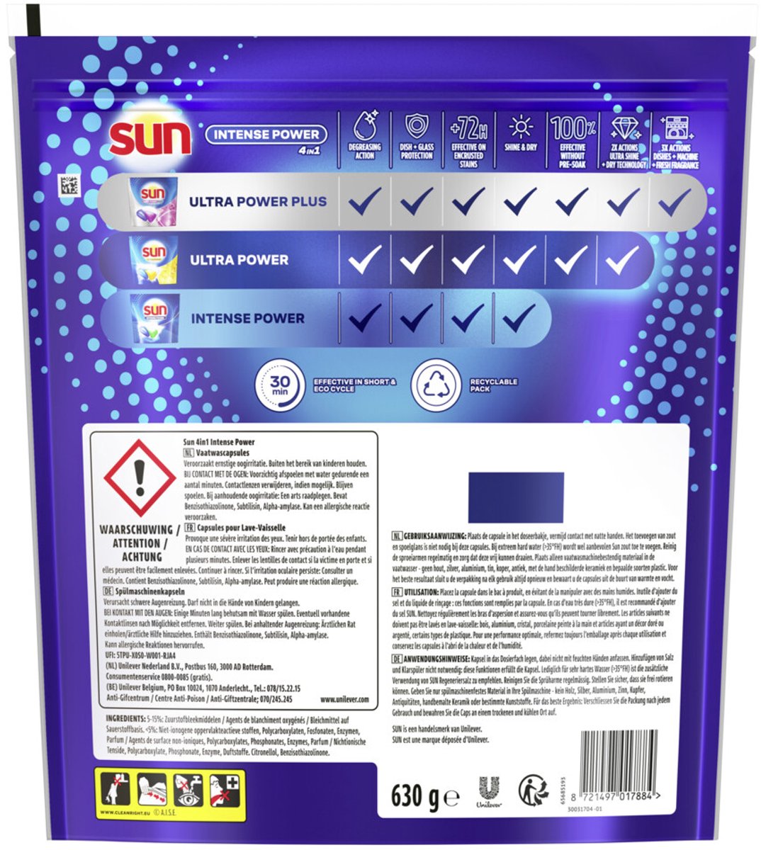 Sun Intense Power 4 in 1 Vaatwastabletten 42 stuks (8721497017884)
